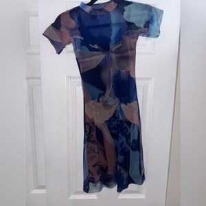 With Jean - Elegant Floral Print bodycon miniDress